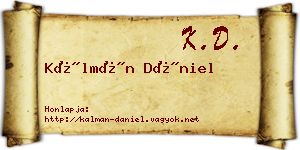 Kálmán Dániel névjegykártya